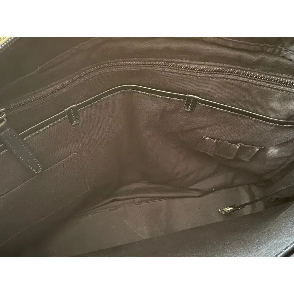 FOSSIL Black Leather Padded Mens Attache